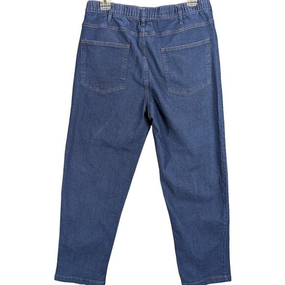 Turtle Bay Pull On Jeans Womens Medium Elastic Pockets Stretch Comfy Mom Pants - Picture 2 of 7